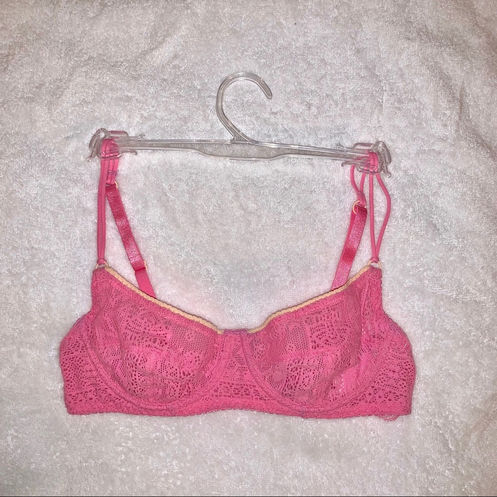 Free People Underwired Baby Pink LaceBralette Bra